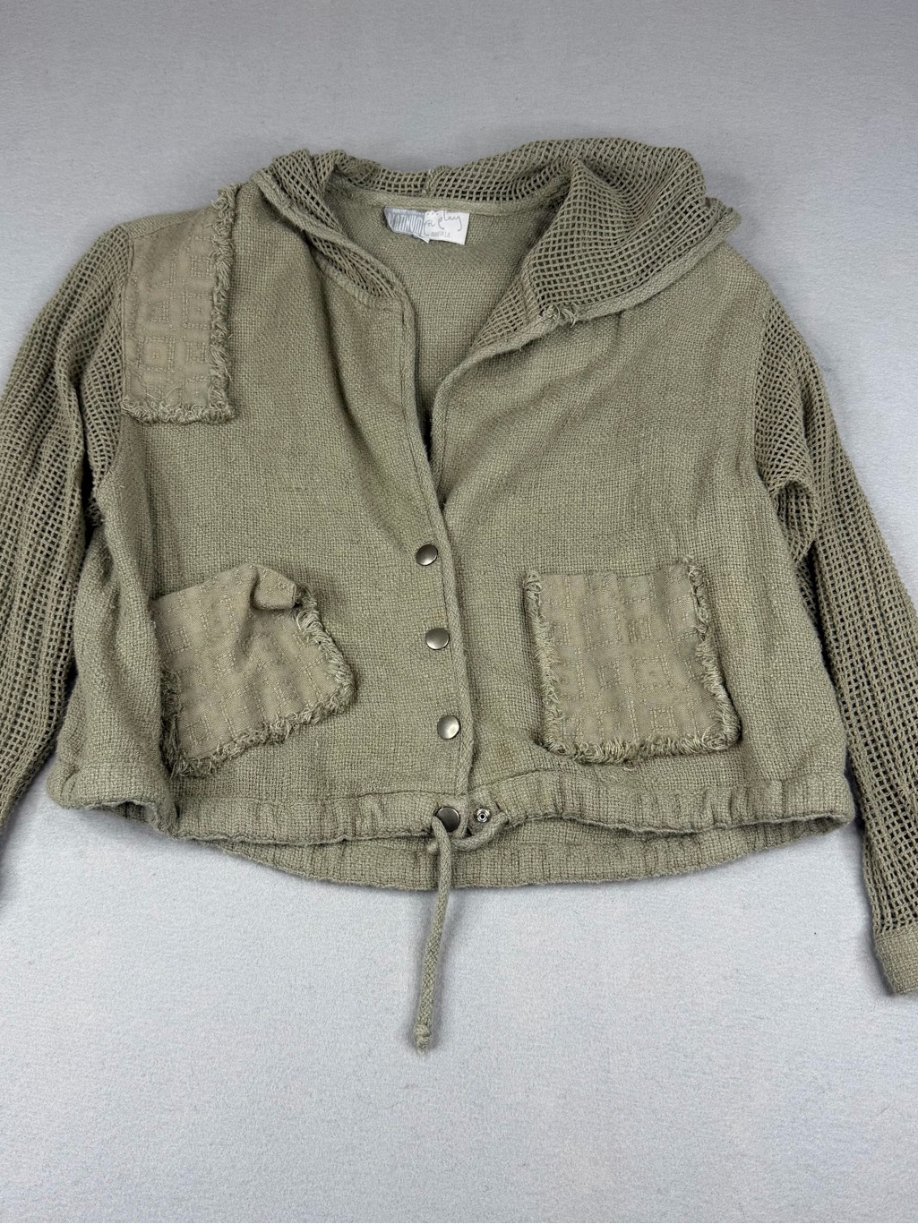 Vintage Dorothy Schoelen Platinum For Play Hooded Crop Jacket Sage Green S